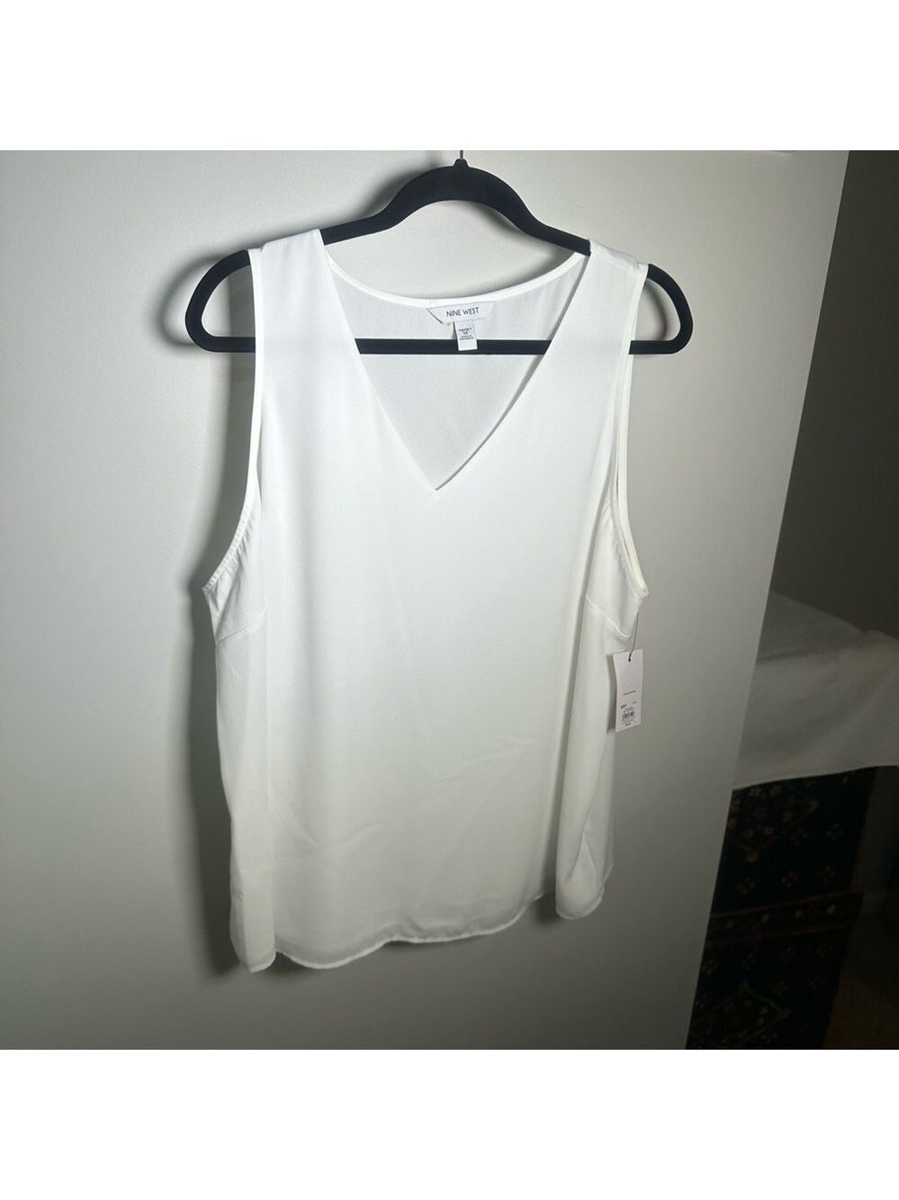 Nine West White Sleeveless Top Size 1X